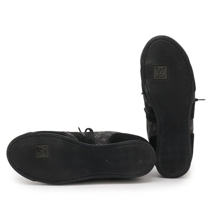 Louis Vuitton Monogram Denim Low Cut Sneakers Shoes Suede Black #6 1 2 Size