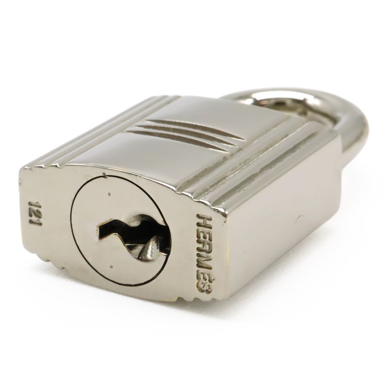 Hermes Cadenas Padlock No.121 Key Keyed Metal Silver