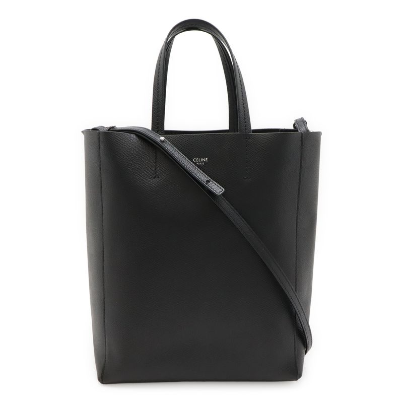 Celine Vertical Cabas Small Tote Handbag 2way Shoulder Bag Crossbody Leather