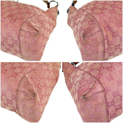Gucci One Shoulder Bag GG Canvas Pink Hobo Soho 113023