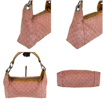 Gucci One Shoulder Bag GG Canvas Pink Hobo Soho 113023