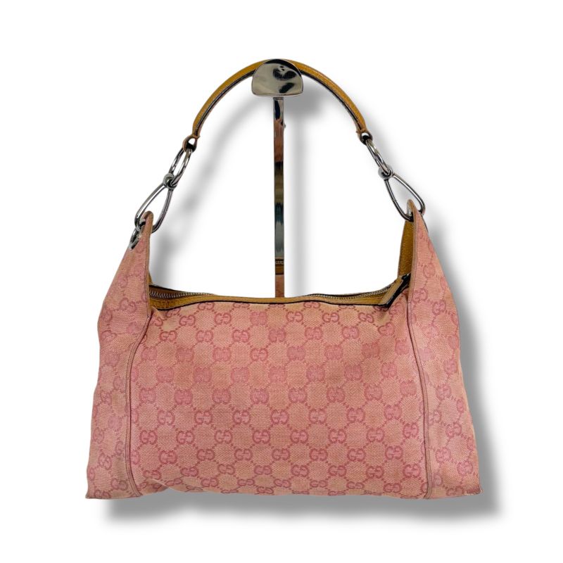 Gucci One Shoulder Bag GG Canvas Pink Hobo Soho 113023