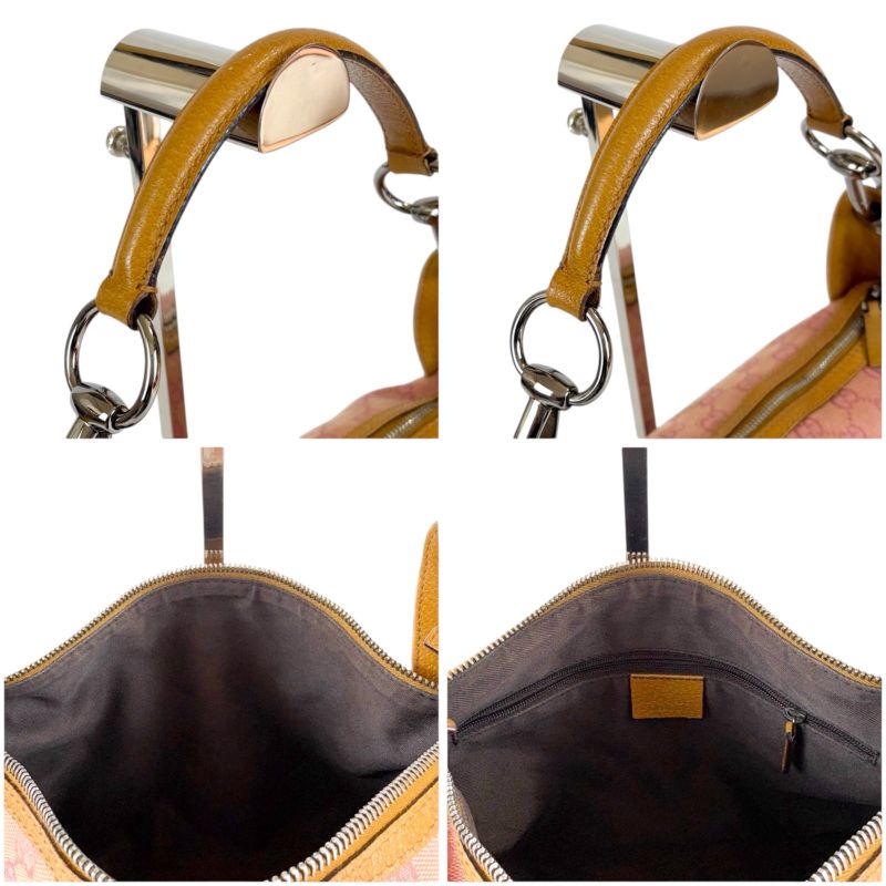 Gucci One Shoulder Bag GG Canvas Pink Hobo Soho 113023