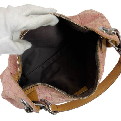 Gucci One Shoulder Bag GG Canvas Pink Hobo Soho 113023