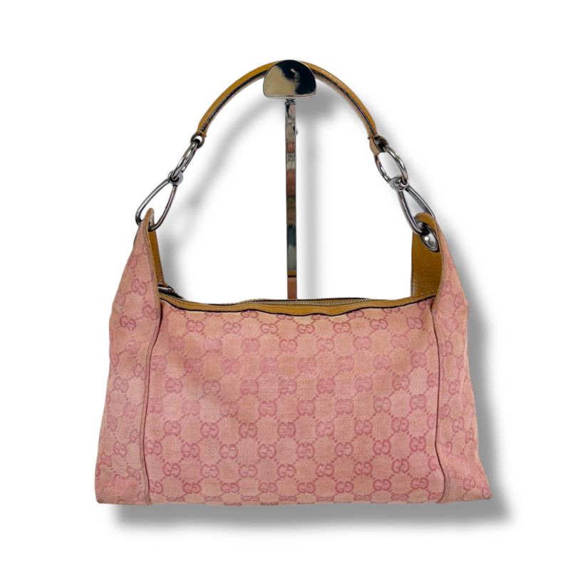 Gucci One Shoulder Bag GG Canvas Pink Hobo Soho 113023