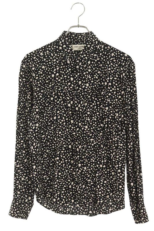 Saint Laurent Paris 520149 Y1a78 All Over Rayon Long Sleeve Shirt Men 36