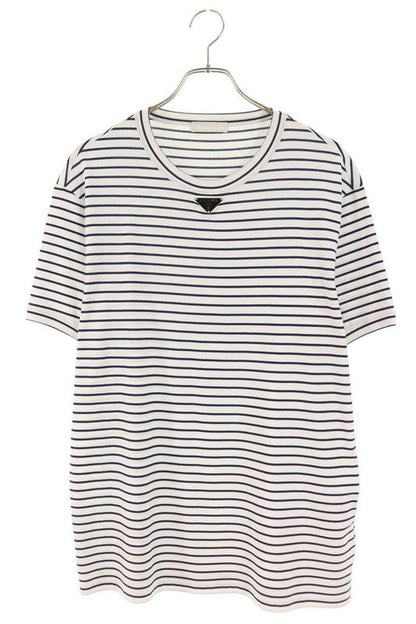 Prada Ujn824 S222 111l Triangle Logo Plate Striped T-Shirt Men's Xxxl