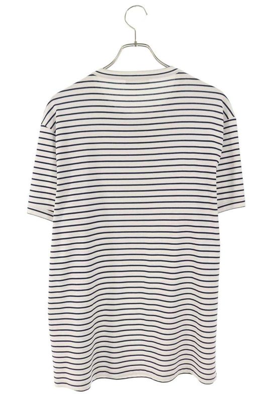 Prada Ujn824 S222 111l Triangle Logo Plate Striped T-Shirt Men's Xxxl