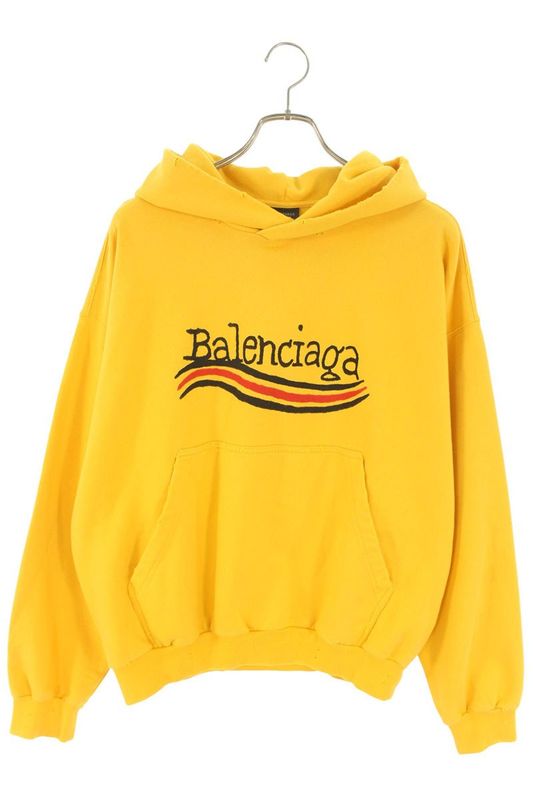 Balenciaga 720426 Tnve9 Destroyed Logo Print Hoodie Men's XS