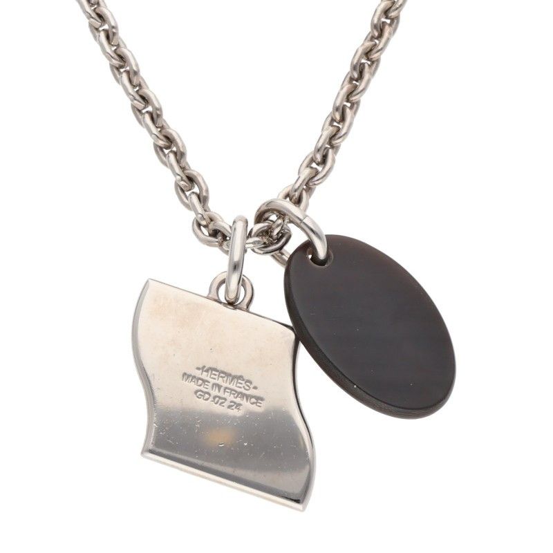 Hermes Pallard Lacquered Metal Buffalo Horn Necklace Men's