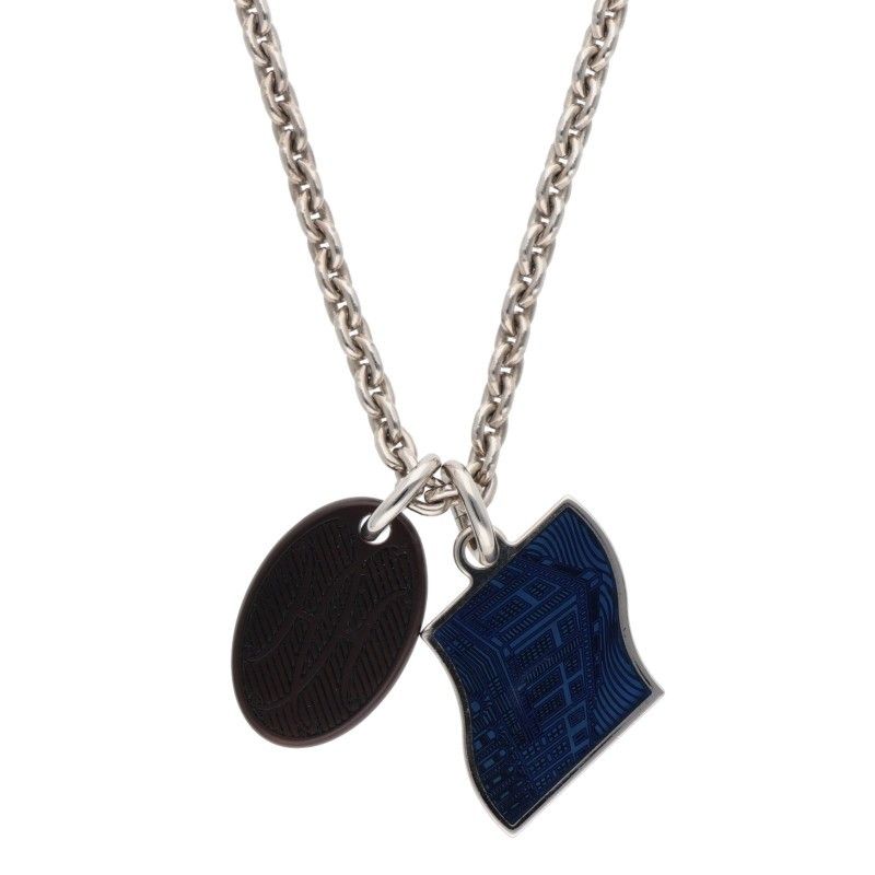 Hermes Pallard Lacquered Metal Buffalo Horn Necklace Men's