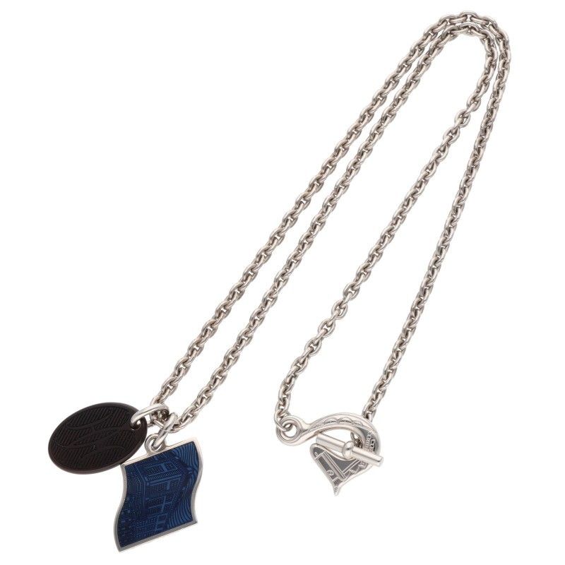 Hermes Pallard Lacquered Metal Buffalo Horn Necklace Men's