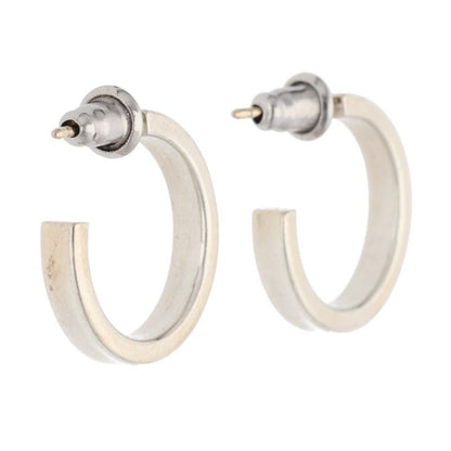 Tiffany & Co 1837 Narrow Silver Hoop Earrings Men's