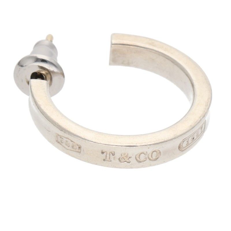 Tiffany & Co 1837 Narrow Silver Hoop Earrings Men's