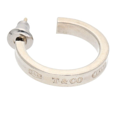 Tiffany & Co 1837 Narrow Silver Hoop Earrings Men's