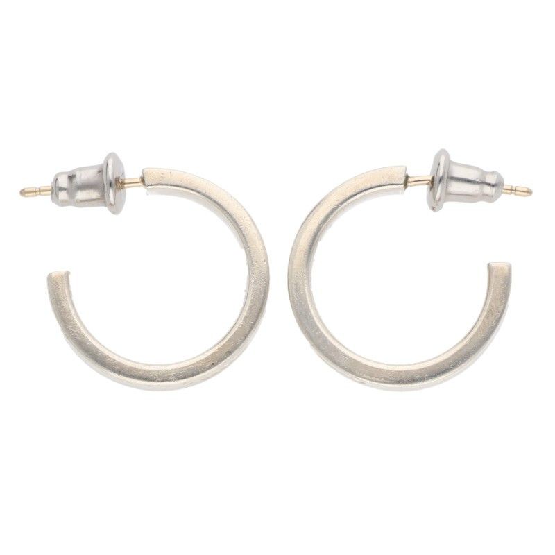 Tiffany & Co 1837 Narrow Silver Hoop Earrings Men's