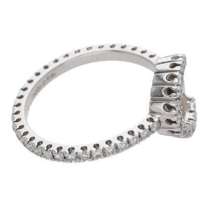 Gucci 18k White Gold Diamond Alphabet Ring Men's Size 10