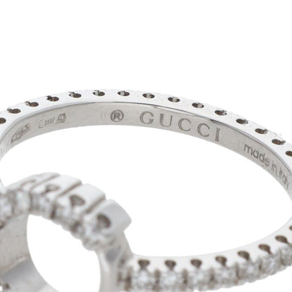 Gucci 18k White Gold Diamond Alphabet Ring Men's Size 10