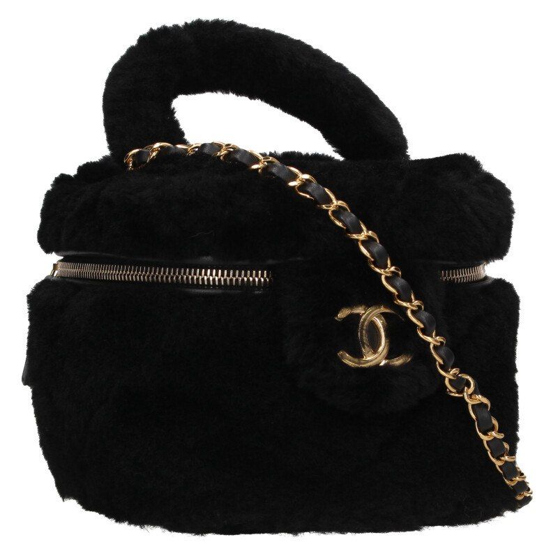 Chanel As3357 Coco Mark Shearling 2way Shoulder Bag Women