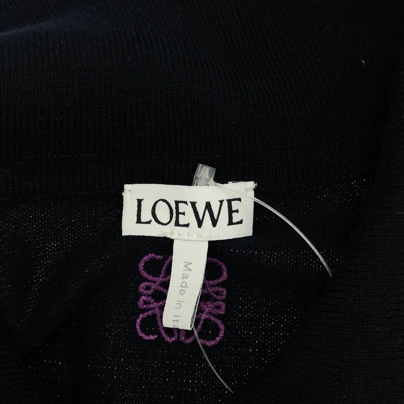 Loewe Striped Cotton Knit Polo Shirt S359y14kfq Black Purple S