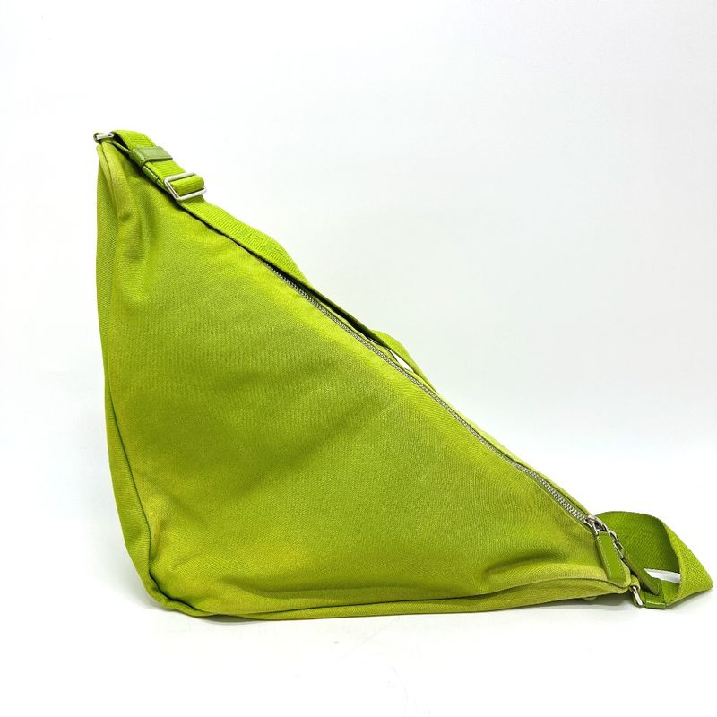 Prada Shoulder Bag Embossed Logo Triangle 2vy007 Canvas Green