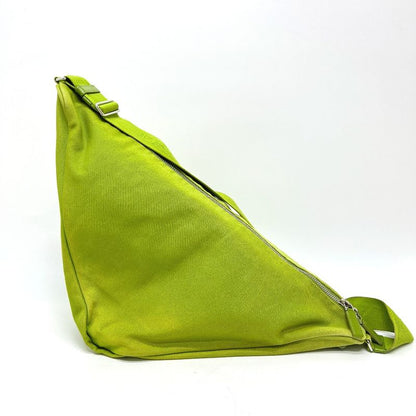 Prada Shoulder Bag Embossed Logo Triangle 2vy007 Canvas Green