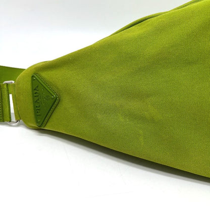 Prada Shoulder Bag Embossed Logo Triangle 2vy007 Canvas Green