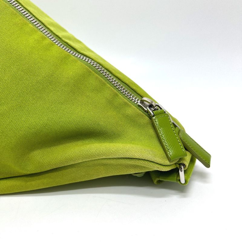 Prada Shoulder Bag Embossed Logo Triangle 2vy007 Canvas Green