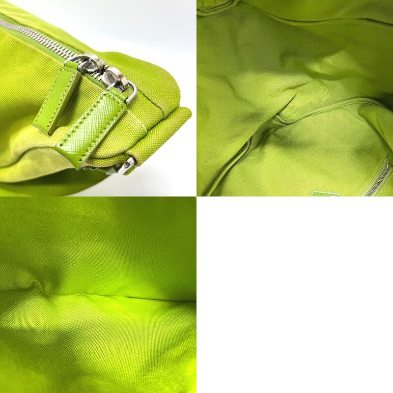 Prada Shoulder Bag Embossed Logo Triangle 2vy007 Canvas Green