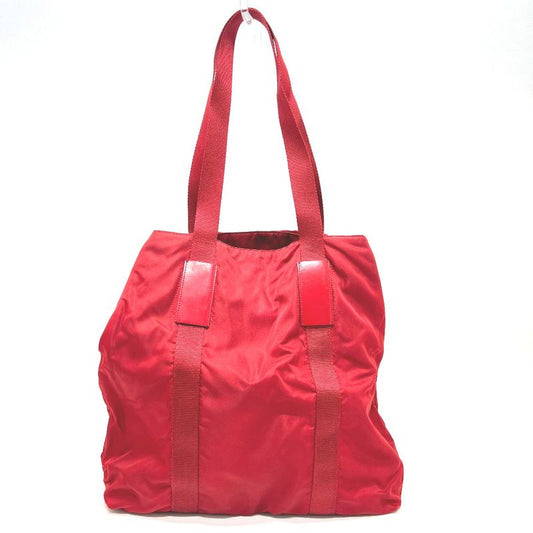 Prada Tote Bag Triangle Plate Nylon Red