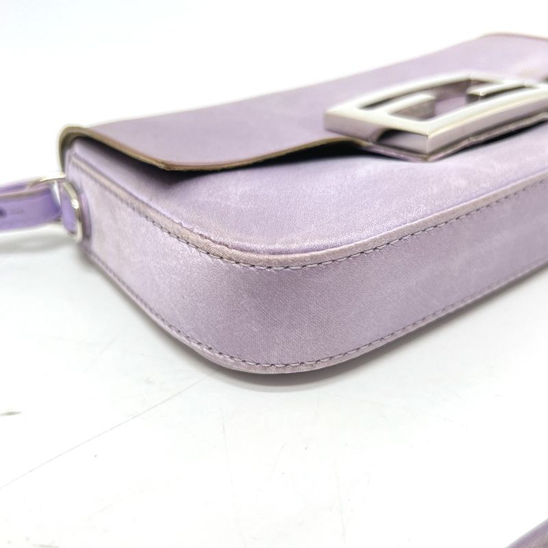 Fendi Shoulder Bag Baguette Smart Phone Pouch 7as142 Satin Purple