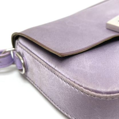 Fendi Shoulder Bag Baguette Smart Phone Pouch 7as142 Satin Purple