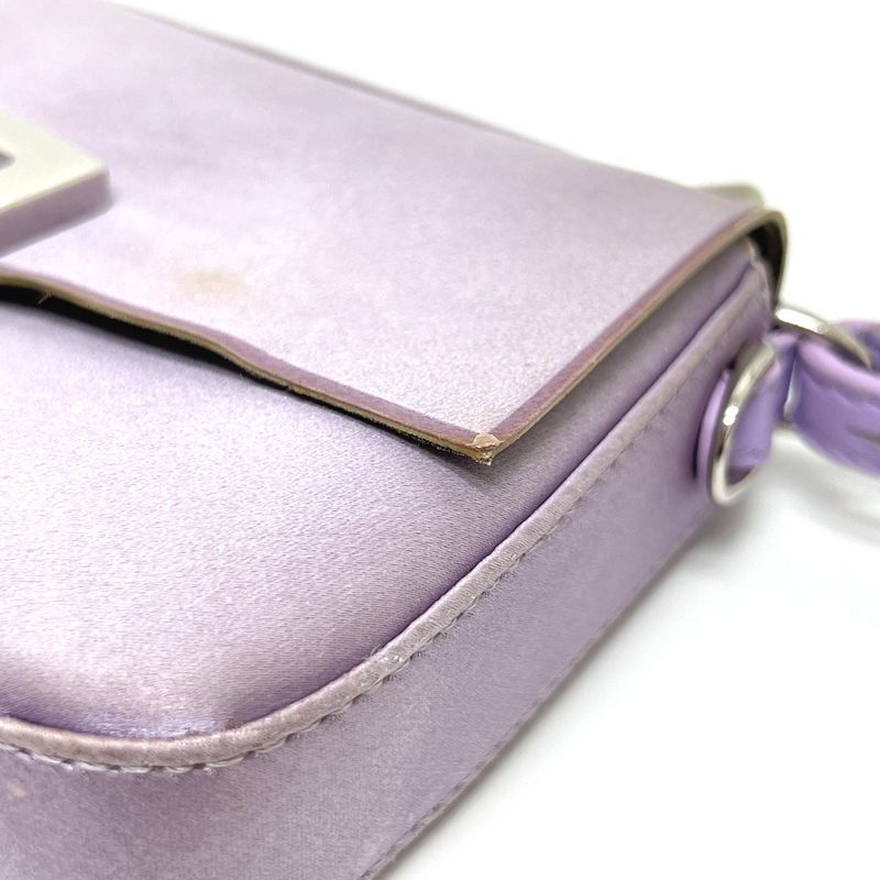 Fendi Shoulder Bag Baguette Smart Phone Pouch 7as142 Satin Purple