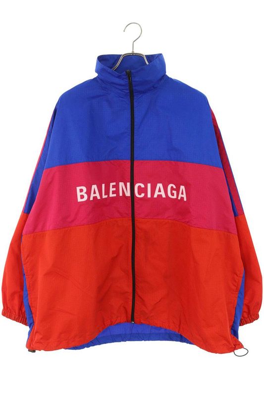 Balenciaga 528638 Tyd33 Logo Print Poplin Shirt Nylon Blouson Men's 34