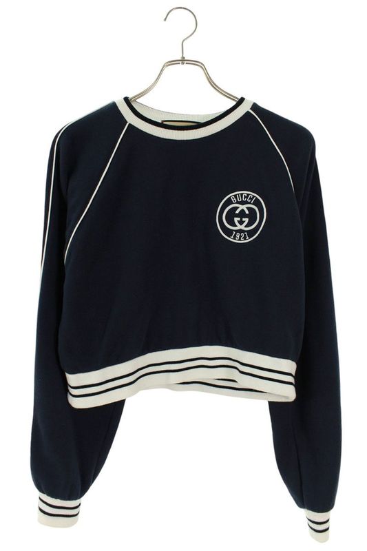 Gucci 756600 Xjfv7 Cropped Logo Embroidered Sweatshirt Women's XS