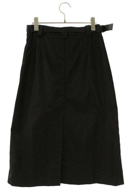 Prada 21y844 Re-Nylon Back Slit Skirt with Triangle Plate Belt Women 38