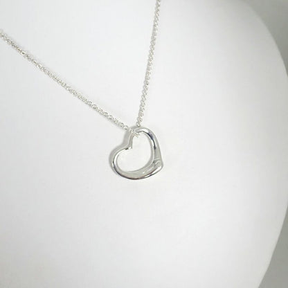 Tiffany & Co 925 Open Heart Pendant Necklace J97-4