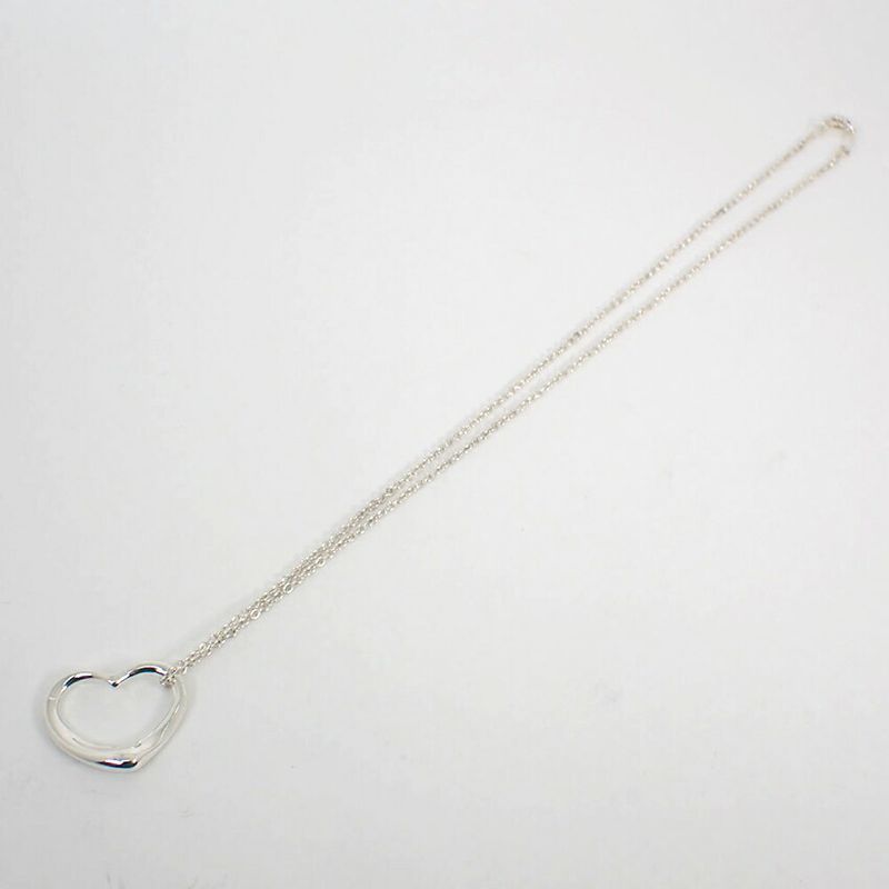 Tiffany & Co 925 Open Heart Pendant Necklace J97-4