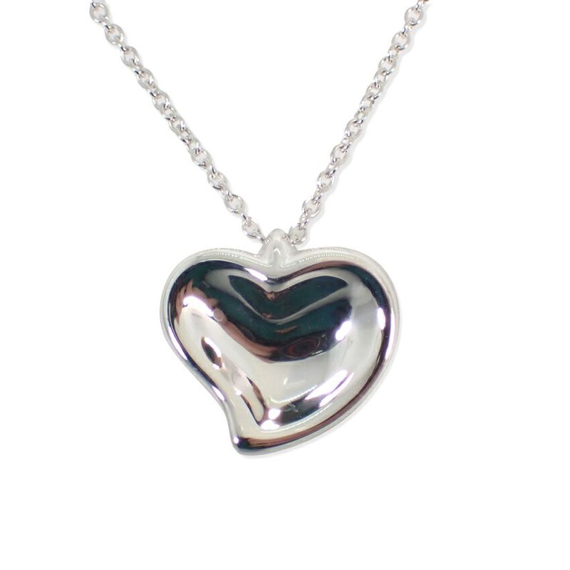 Tiffany & Co 925 Full Heart Pendant Necklace J97-2