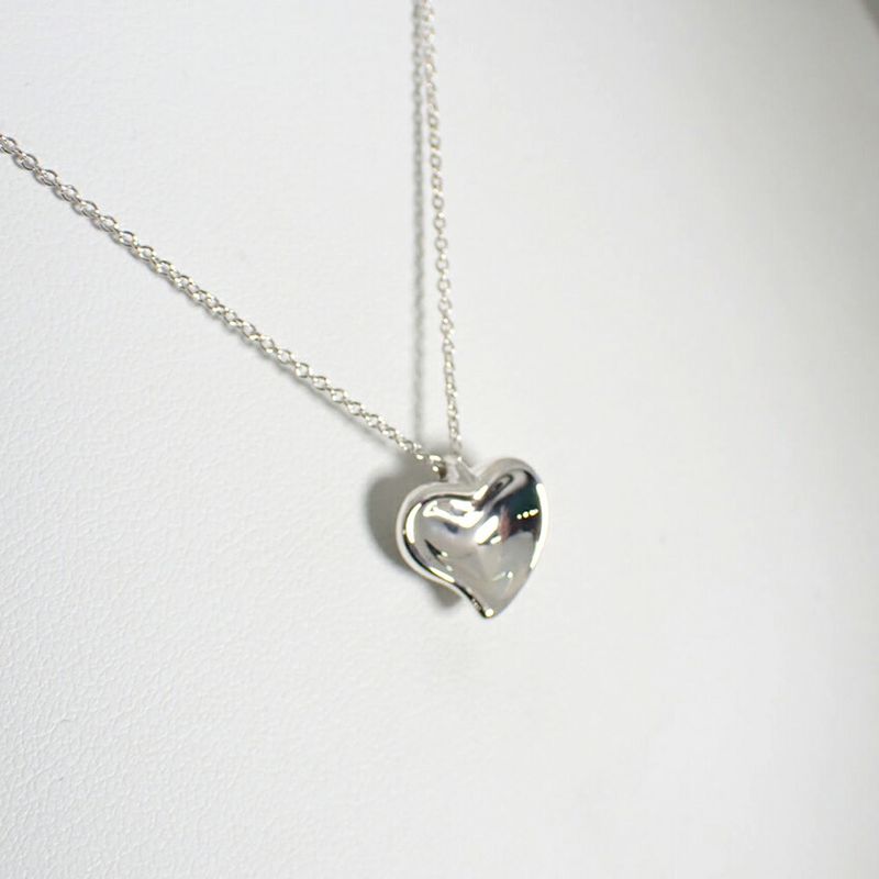 Tiffany & Co 925 Full Heart Pendant Necklace J97-2