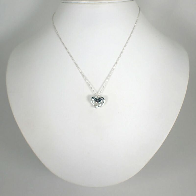 Tiffany & Co 925 Full Heart Pendant Necklace J97-2