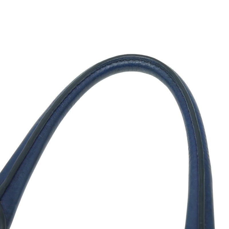 Prada Logo Hardware Tote Shoulder Bag 2way Blue Leather Women's Prada