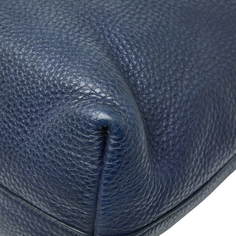 Prada Logo Hardware Tote Shoulder Bag 2way Blue Leather Women's Prada