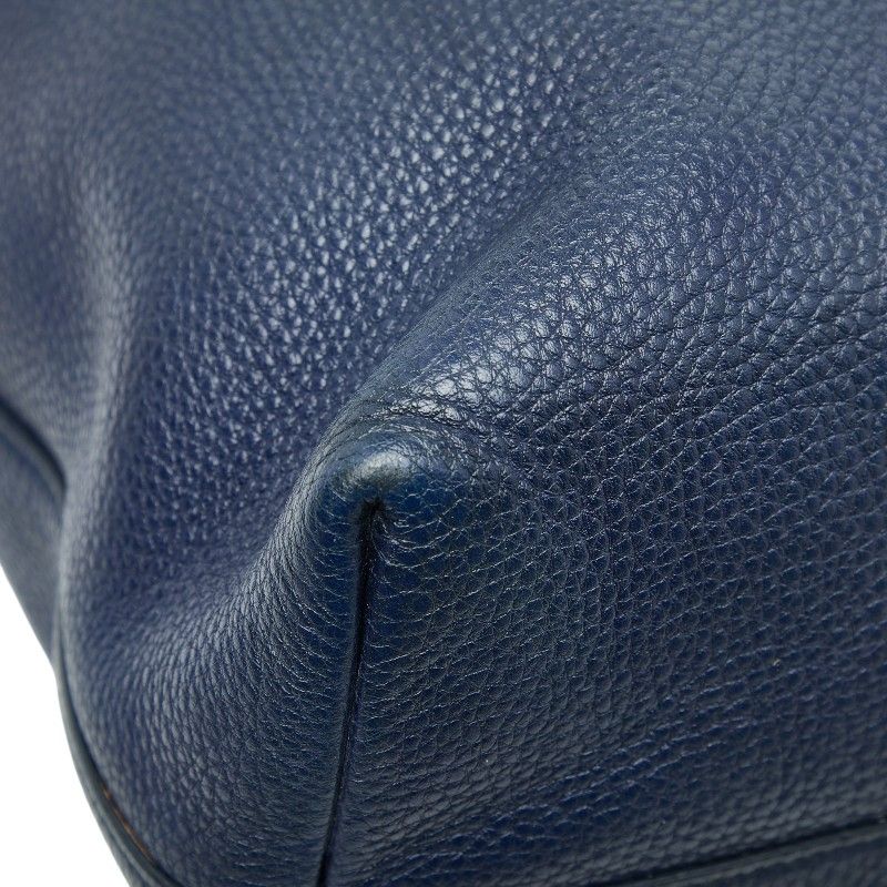 Prada Logo Hardware Tote Shoulder Bag 2way Blue Leather Women's Prada