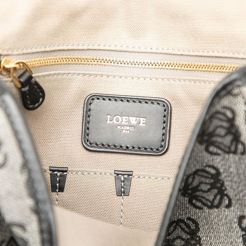 Loewe Anagram Crossbody Shoulder Bag Grey Black PVC Canvas Women's Loewe