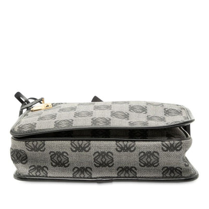 Loewe Anagram Crossbody Shoulder Bag Grey Black PVC Canvas Women's Loewe