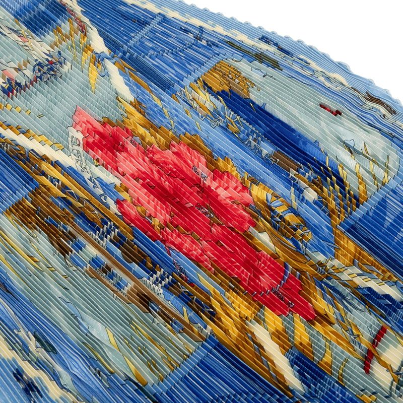 Hermes Pleated Carr Varangues Veranda Blue Multicolor Silk Women Hermes