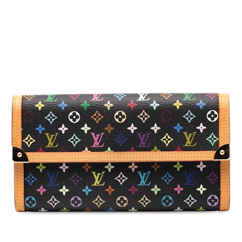 Louis Vuitton Monogram Multicolor Porte Trsor International M92658 Brown PVC