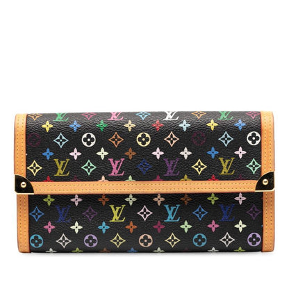 Louis Vuitton Monogram Multicolor Porte Trsor International M92658 Brown PVC