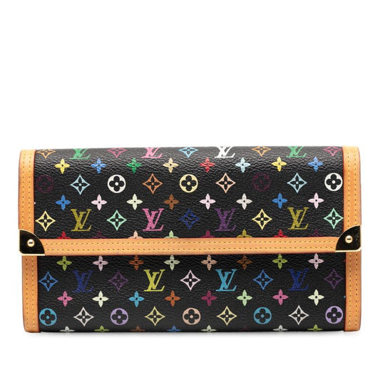 Louis Vuitton Monogram Multicolor Porte Trsor International M92658 Brown PVC